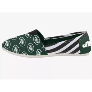 New York Jets FOCO Football NFL Women's Canvas Stripe Shoes Size 9 Women's NWT‎
